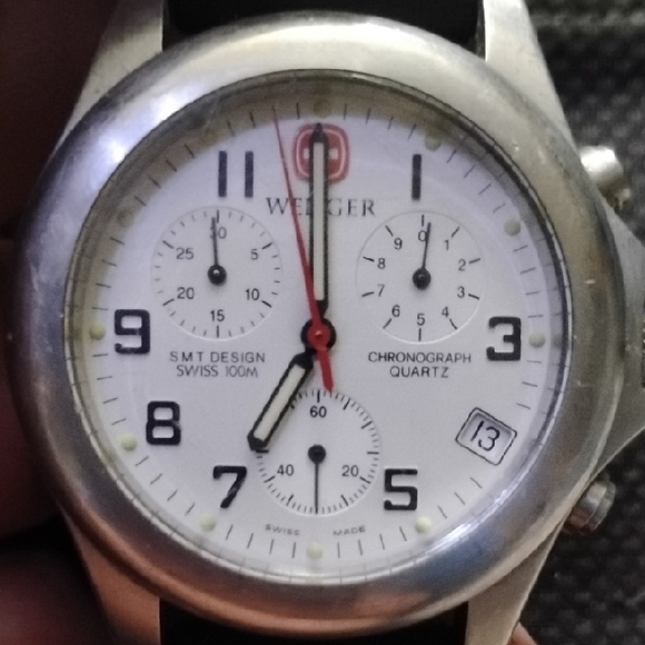 Wenger Silver and White Chronograph Watch - Picture 1 of 11